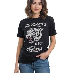 Aritzia Wilfred Free Jacquetta T-Shirt Indie Rock Baddie Women M Black Tiger